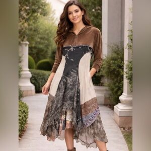 Bohemian Patchwork Maxi Dress